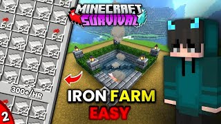 I Built the EASIEST IRON FARM In Minecraft Survival 🤯| Ep 2 [HINDI]