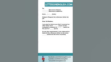 Request Letter for Reference Letter for Job