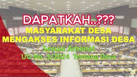 DAPATKAH..MASYARAKAT DESA MENGAKSES INFORMASI DESA