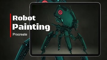 Robot Painting in procreate timelapse