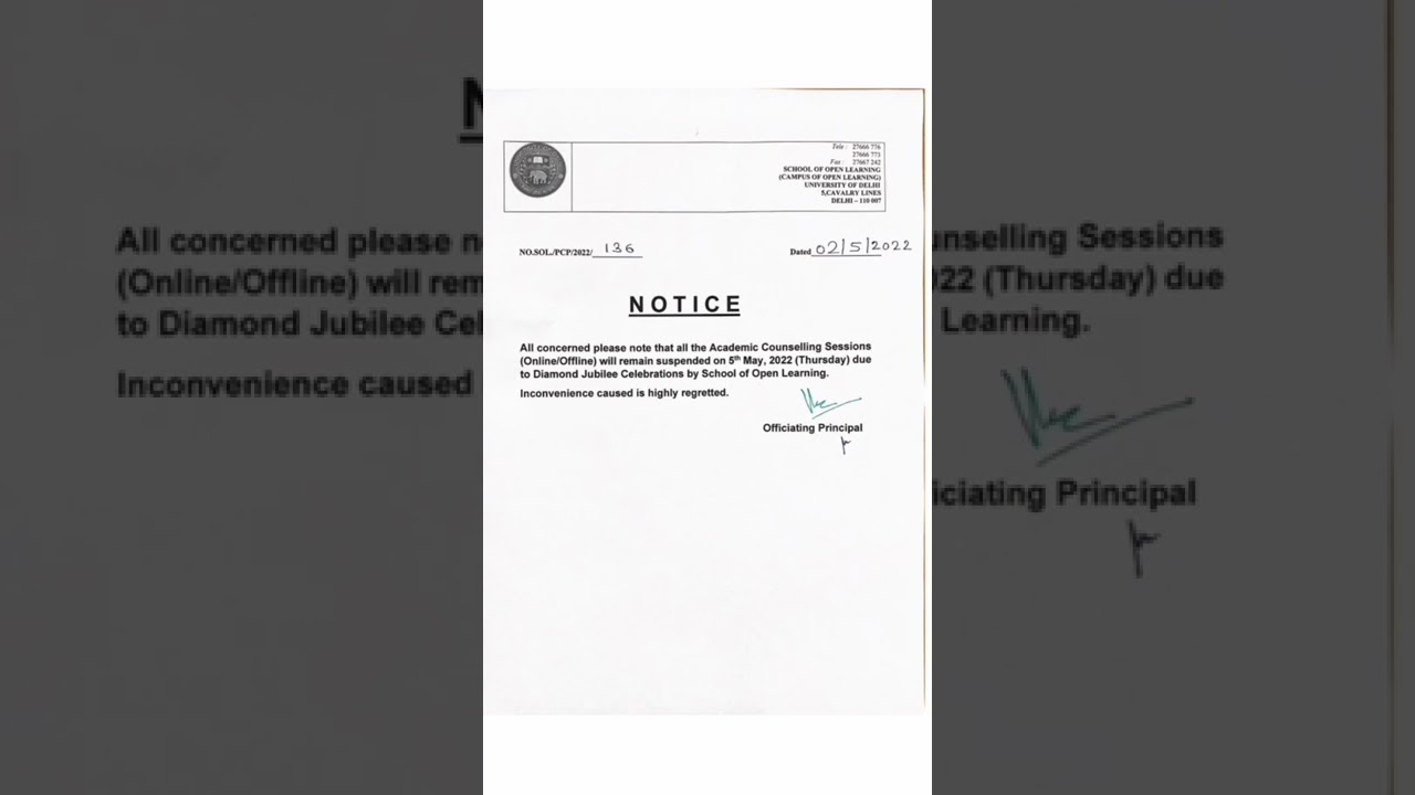 Du Sol Notice - Academic Counselling Session 2022 | Ran2Goal (DU SOL)