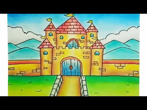  cara  menggambar  dan mewarnai istana  yang mudah YouTube