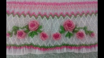 Embroidered roses with Bullion Stitch- Second way