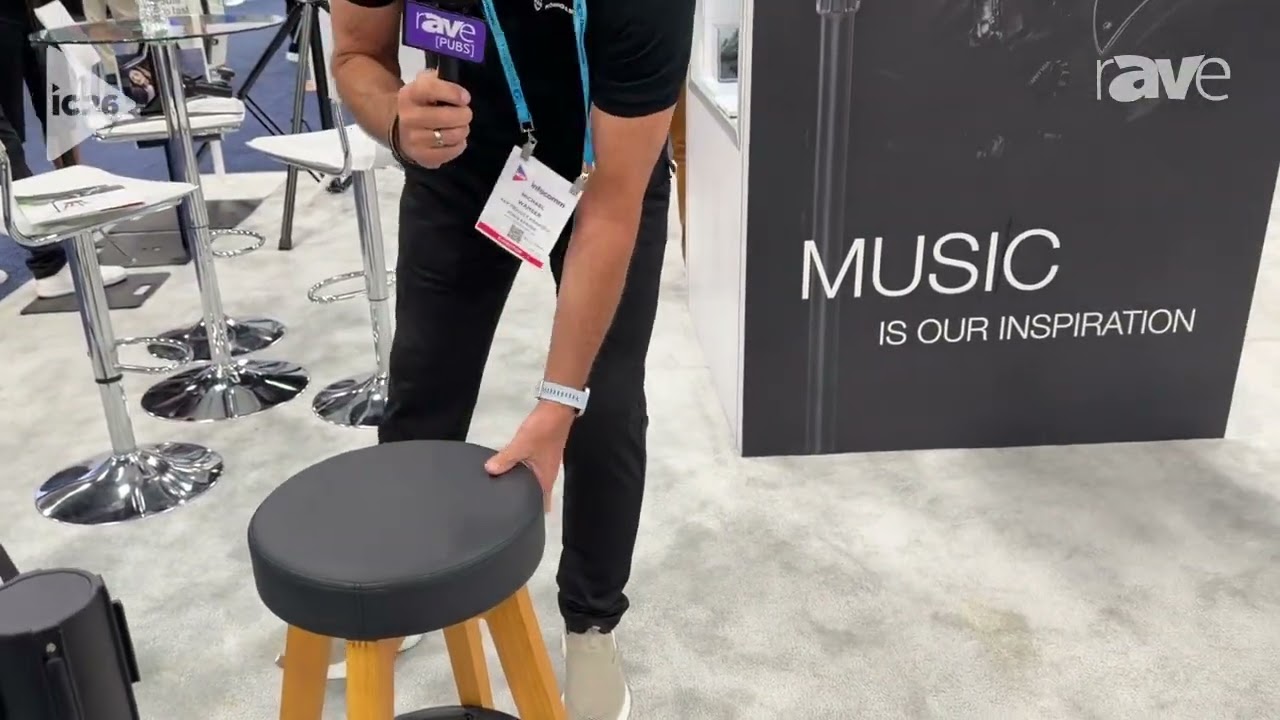 InfoComm 2026: König & Meyer Presents Ballbearing Guitar Stool With Natural Finish