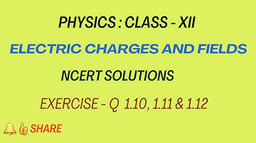 Physics | Electric Charges and Fields | NCERT Solutions Ex; Q 1.10, 1.11, & 1.12 | Electrostatics 1
