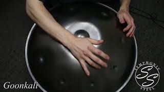Goonkali - Symphonic Steel Handpan
The Iskra is a new handpan/pantam release from Symphonic Steel. The material and tuning techniques used to manufacture a Symphonic Steel Iskra are very similar to those of the originators in Bern, Switzerland. These building methods therefore yield a result similar to the original instrument that sparked it...... Iskra means spark in Slovak.
Goonkali: (F) C C# F G G# C C# F Goonkali - Symphonic Steel Handpan