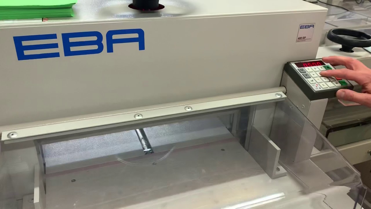 EBA-480 / IDEAL 4810-95EP Programmable Guillotine Fully Working - YouTube