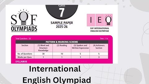 #Favfive | SOF International English Olympiad Class 7 sample paper| IEO 2025-26 | #englisholympiad