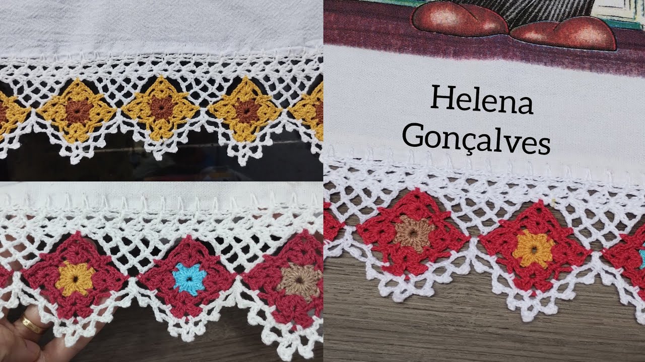Lindo barradinho com square🤩#helenagonçalves #crochet #barradodecroche #artesanato #semprecirculo