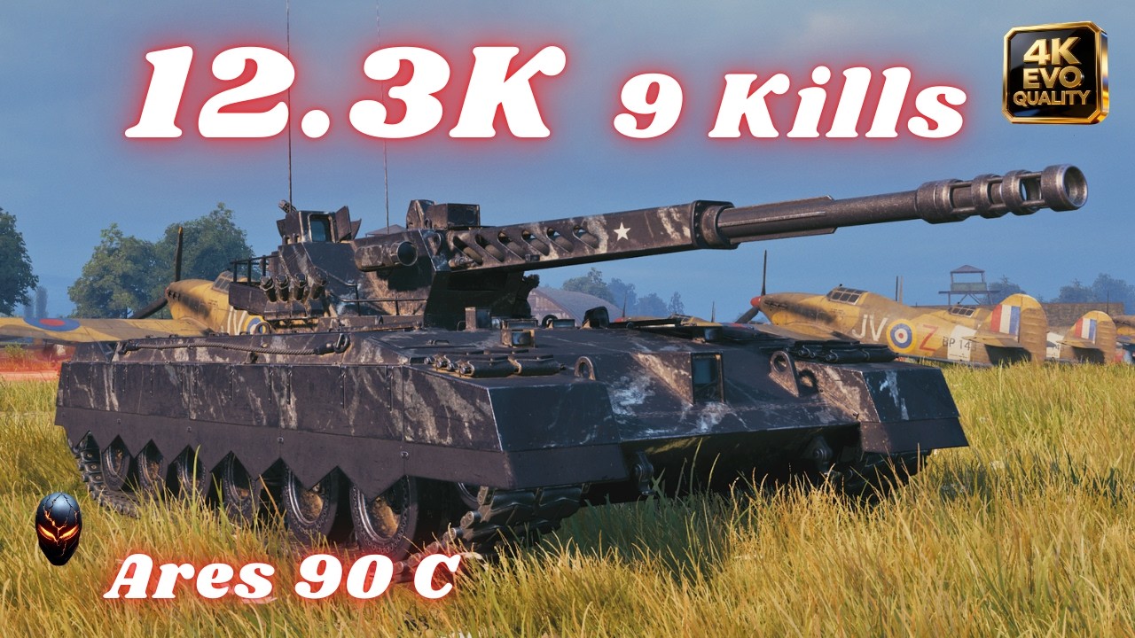 Ares 90 C  12.3K Damage 9 Kills World of Tanks #wot