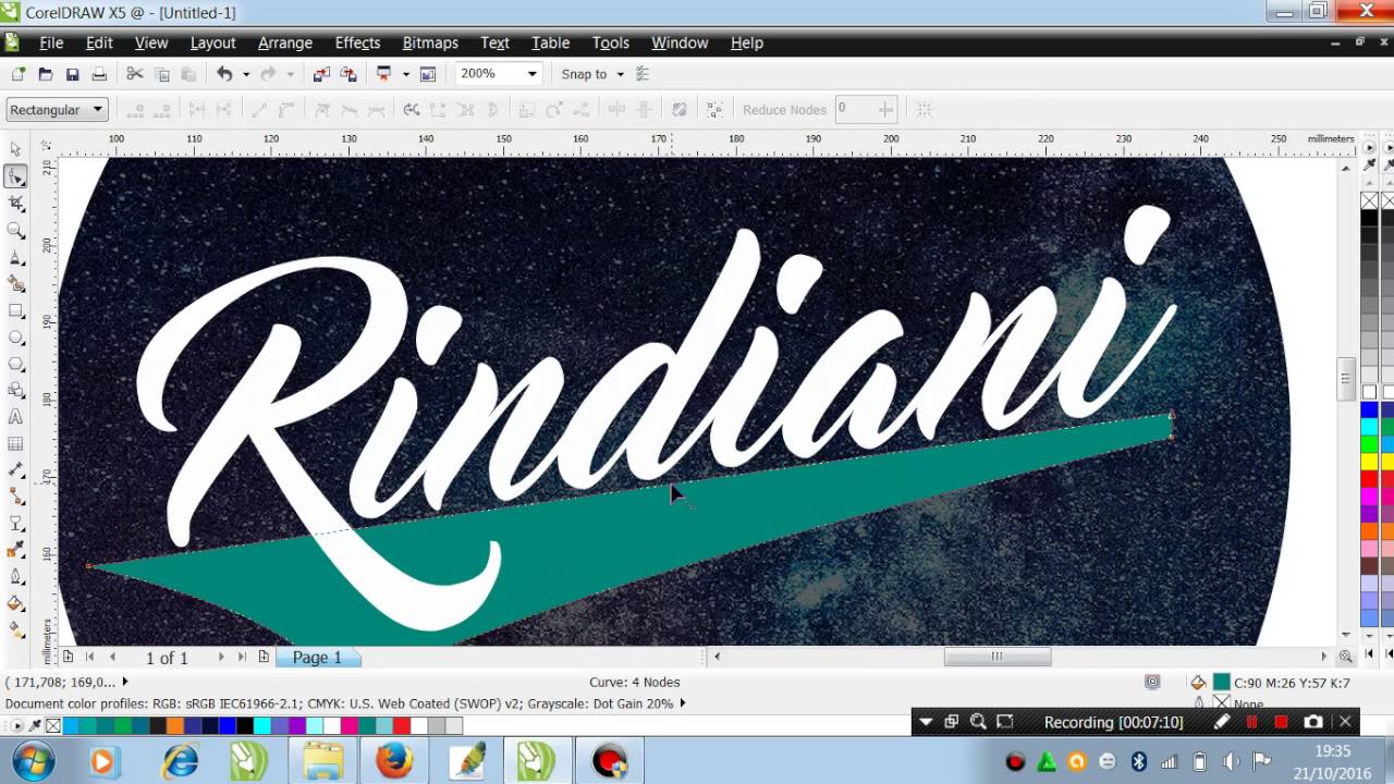 Contoh 2 desain  logo  Nama sendri di  coreldraw  YouTube