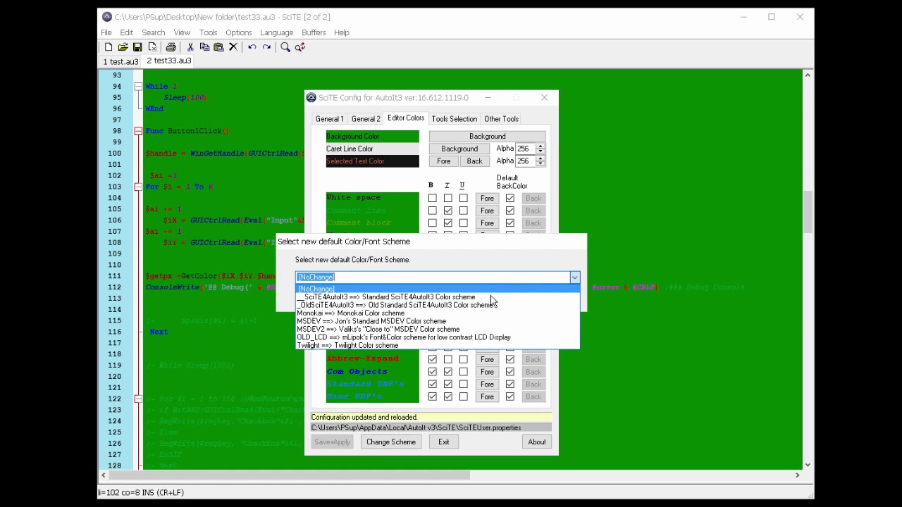 autoit ภาษาไทย  2022 New  AutoIt_Basic 3 วิธีตั้งค่า SciTE Script Editor ภาษาไทย และการกำหนดสีต่างๆ