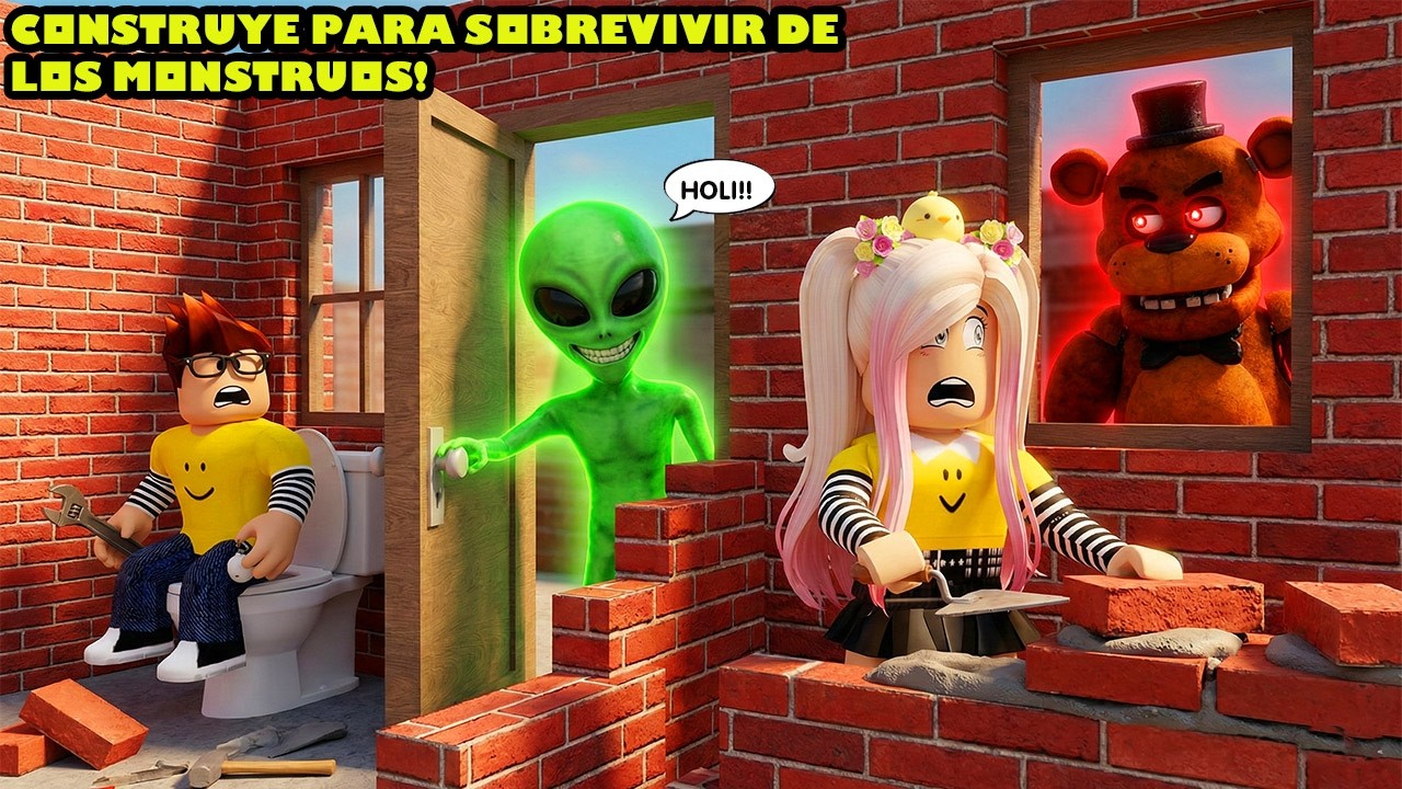 CONSTRUYE PARA SOBREVIVIR! Intentando Hacer Una Casa Bonis En Medio De Ataques De Monstruos! 🥴😲⚒