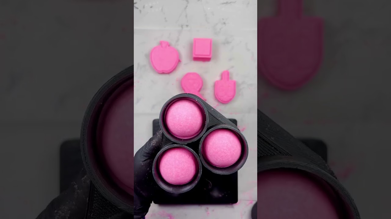 The Bath Time 3D printed 3x Spheres Bath Bomb Mold - making