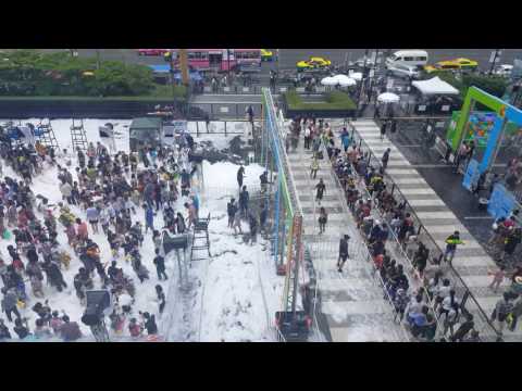 Central World Bangkok Songkran Foam Festival 2017 Top View