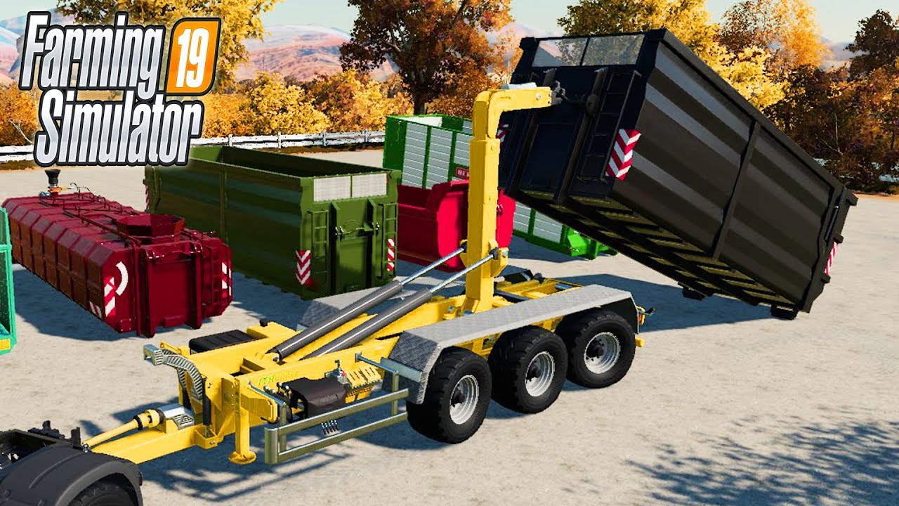 ПОЛЕЗНЫЙ КРЮКОВОЙ ПОГРУЗЧИК + ПРИЦЕПЫ. Farming Simulator 19