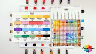 🌈WINSOR & NEWTON Cotman Watercolor Mixing Chart!! 🔴🟠🟡🟢🔵🟣 #coloringrainbows #colormixing