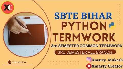 3rd Semester Python TermWork ||Sbte Bihar 3rd Semester Common Termwork || Python TermWork With PDF