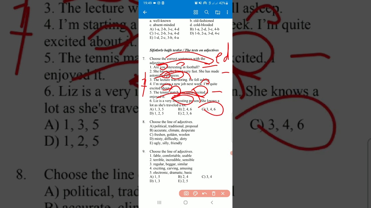 kaspi sifət testlrinin izahı #adjective kaspi @SharafatHajiyeva