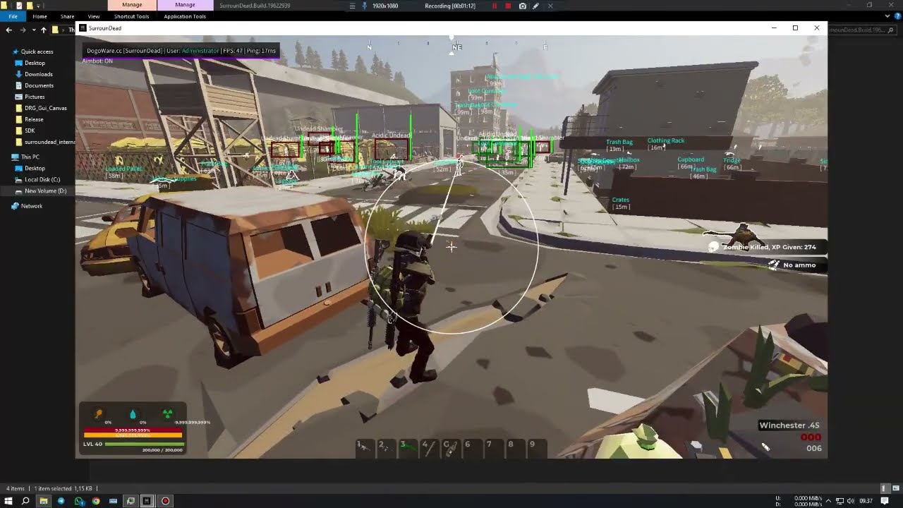 Surroundead Internal Hack (Aimbot, Magic Bullet, God Mode, Inf Stamina, etc)