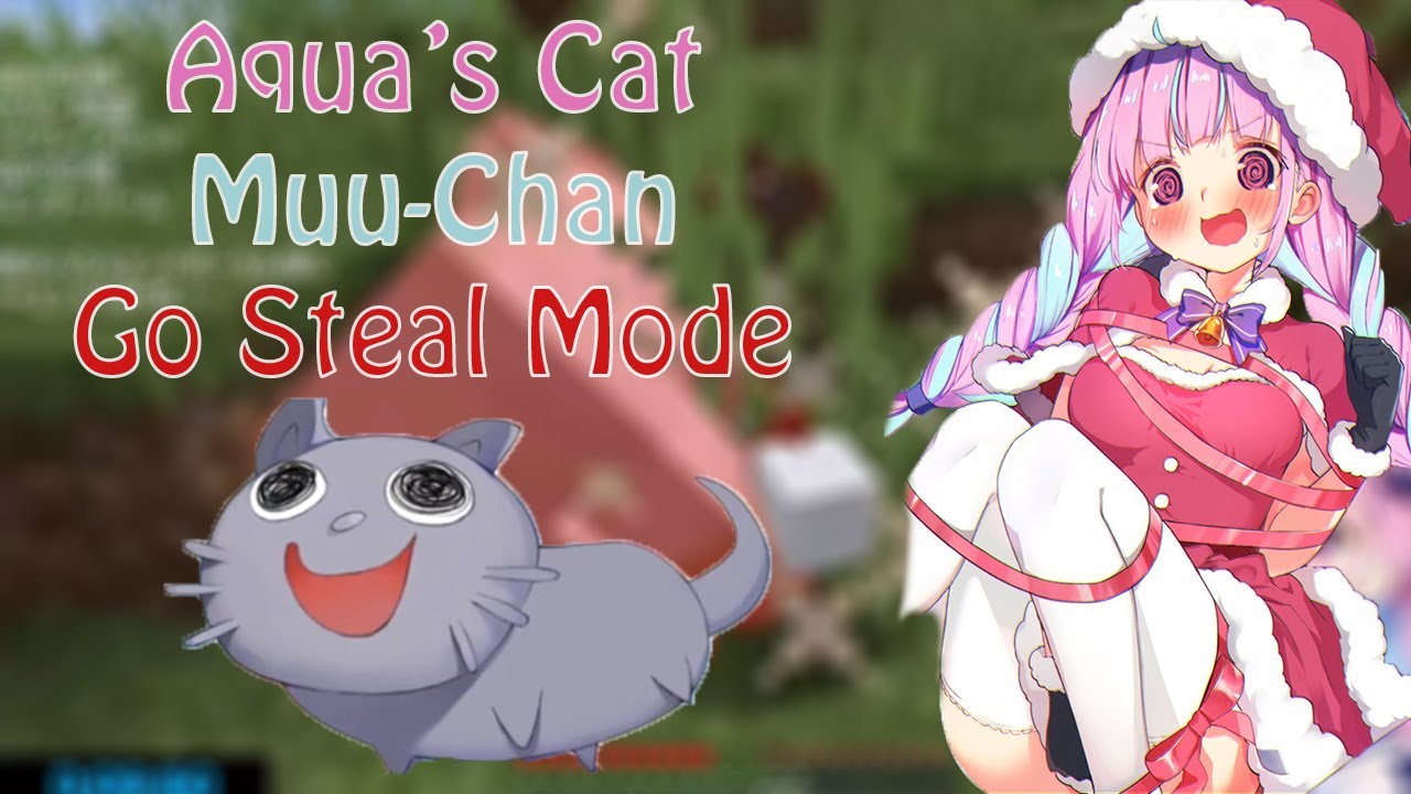 Aqua's cat, Muu-chan go ROBBERY MODE when Aqua go Speerun (RTA) Minecraft