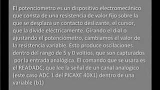 Entrada ADC con Potenciometro + PICAXE