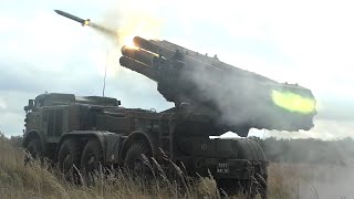 Incredible Attack ‼️ Russian Army Powerful Weapon: BM-30 Smerch-BM 21-Grad-Tornado S Rocket Launcher