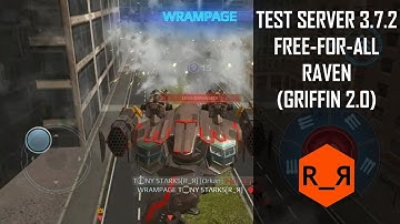 WR Test Server 3.7.2: WRAMPAGE, Free-For-All, Raven, 11 kills, 1.2M | MECHALAND WAR ROBOTS [R_Я]