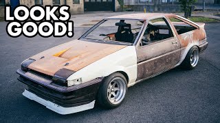 AE86 First Drive with Body Panels!
