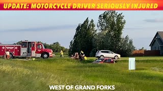 EXCLUSIVE VIDEO UPDATE: EGF Man Seriously Injured In Motorcycle-Car Crash Near Grand Forks