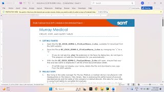 Shelly Cashman Excel 2019 | Module 6: End of Module Project 1 Murray Medical