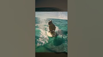 6 Capy Surf 🌊✨.    #MiniEscape.#SurfingCapybara  #UnrealOcean #SurrealVibes
