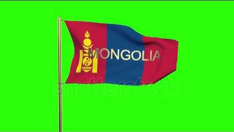 Mongolia flag with title waving in the wind. Looping sun rises style. Animation loop Stock video by