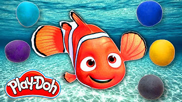How To Make Baby Nemo from Disney Finding Dory out of Play Doh | DCTC Play Doh Videos