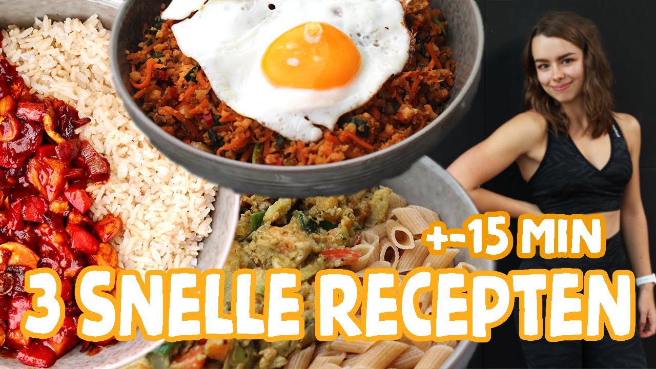 Drie SNELLE en GEZONDE gerechten voor het hele gezin! || 15 min koken met amber :)
