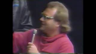 WMC Restoration Project: USWA Wrestling 12/15/1990
USWA Championship Wrestling - 12/15/90 (12/22)- WMC & Nashville feeds
Dave opens the show
Eddie Gilbert interview - John Gillem joins Gilbert at the desk and Eddie sends him to get a coke. Gilbert & Dave go through this weeks USWA top 10.
Sgt. O Reilly v Jerry Lawler - Eddie Gilbert is on commentary and continues denying that he has anything to do with the bounty on Lawler. Two unnamed wrestlers hit the ring trying to collect the bounty on Lawler.
Jerry Lawler interview - Lawler doesnt think Eddie Gilbert is behind the bounty. Jerry says that Austin Idol is coming in to try to collect the bounty next.
Brickhouse Brown interview
Joseph Magliano v Brickhouse Brown - Danny Davis joins commentary. Eddie Gilbert runs in and destroys Browns leg with a chair.
Dave runs down the 12/26 MSC
Eddie Marlin interview - Eddie talks about a fan contest for the upcoming battle royal
Jerry Lawler interview
Dirty White Girl, Tony Anthony, Doug Gilbert & Joseph Magliano interview - White Girl announces shes going into semi-retirement and on vacation. She shows off her bikini and leaves. Tony shows off Pro Wrestling Illustrated ranking Gilbert & Anthony as the number 7 team in the world. Doug mocks the Road Warriors. As a rib the Memphis Mafia decides theyll put up the titles for the next match.
Ben Jordan & Cody Michaels v Doug Gilbert & Tony Anthony - Downtown Bruno is on commentary and announces the arrival of the new and improved Rock & Roll RPMs. Jordan is squashed and the Mafia jumps Cody after the bout. Bill Dundee makes the save.
Eddie Marlin interview - Eddie announces Brickhouse Brown has left the studio and may not be available this week.
Gary & Billy Scott v The New Kids - Downtown Bruno is on commentary.
Danny Davis interview - Danny vows revenge on Joseph Magliano.
The New Kids interview - They have the new Rock & Roll RPMs this week.
Dave runs down tonights card in Jonesboro
Eddie Marlin & Jerry Lawler interview
Dave promotes this weeks tour
VTR: Jim Cornette & the Fabulous Ones interview - Theyll be back in a few weeks. Steve talks about how he was hesitant to get involved with Cornette but Jimmy did everything Steve wanted him to do. Cornette promises nobody will collect the bounty on Jerry Lawlers head while theyre around.
Bill Dundee interview
Ronnie Leach v Bill Dundee
Dave runs down the 12/26 MSC show
Eddie Gilbert & Sam Bass Lowe interview
Ronnie Leach v Bill Dundee - Second Fall - The Memphis Mafia attacks Dundee right away. A bandaged-up Cody Michaels makes the save.
Cody Michaels & Bill Dundee interview
Dave plugs the Jerry Lawler Hotline
Dave closes the show
Nashville promo: Bill Dundee, Jeff Jarrett & Eddie Marlin
Dave & Jerry Lawler close the syndicated show by plugging the hotline. WMC Restoration Project: USWA Wrestling 12/15/1990