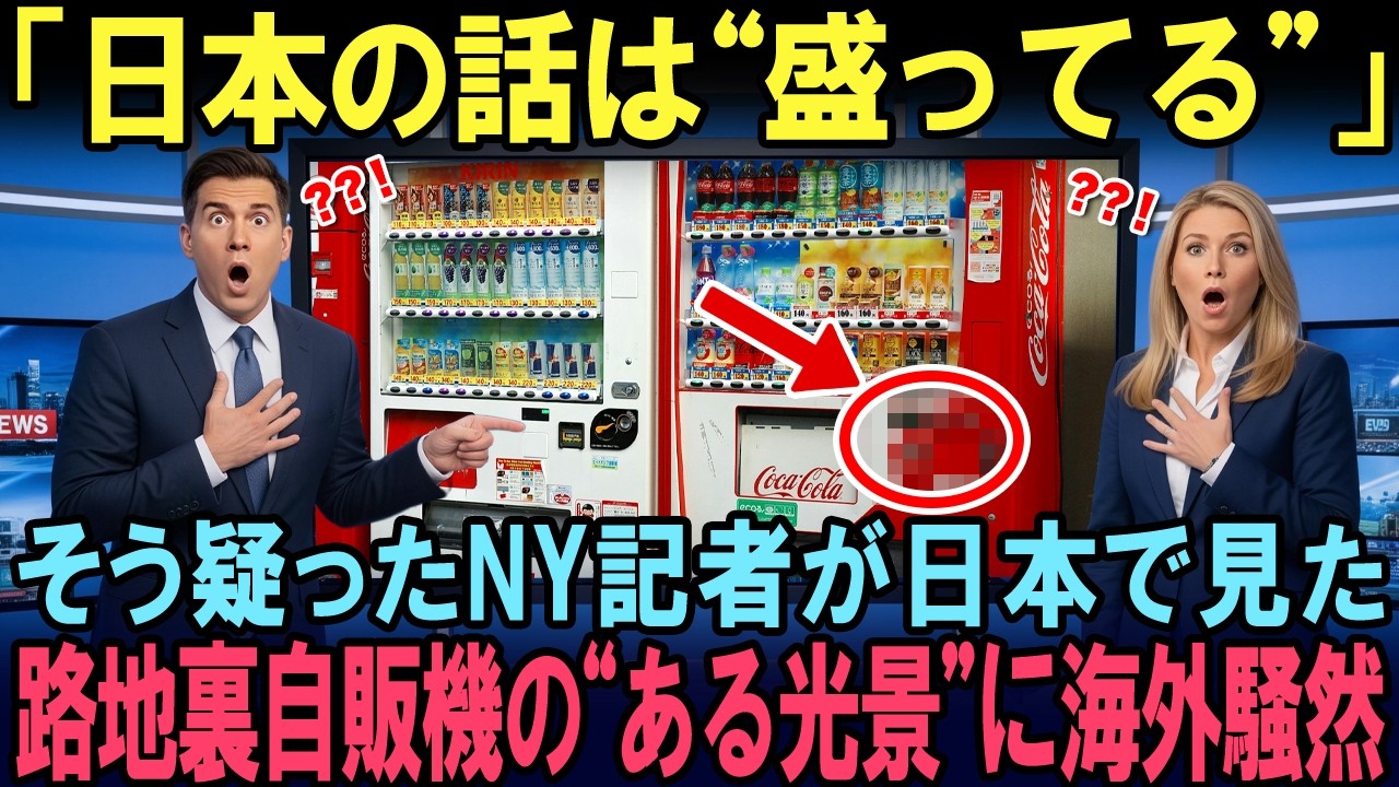 【海外の反応】「日本の自販機？100%盛ってる」と断言したNY記者が路地裏で遭遇した