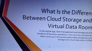 What Is the Difference Between Cloud Storage and a Virtual Data Room