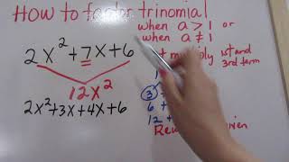 MVI 0566 How to factor trinomial if a is not equal to 1