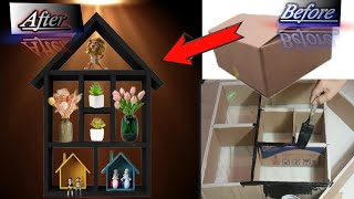 Home-made wall shelf organizer || Cardboard wall Shelf ideas || Home decoration DIY project💥