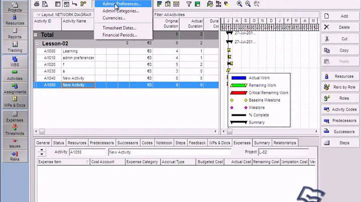 primavera 6 (P6) course: Lesson-02 Part-2  Admin Categories , Unit of measure and Currencies