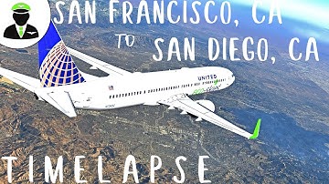 {XP11} KSFO  🛫 KSAN Timelapse | X-Vision + World Traffic | Boeing 737-900