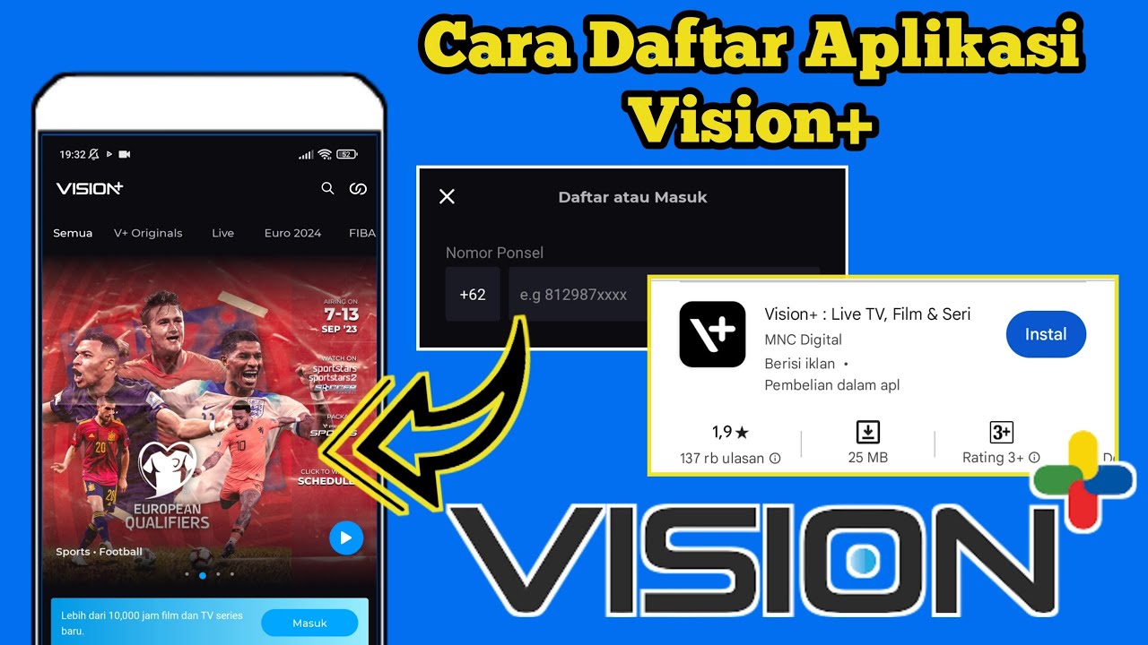 Cara Daftar Vision Plus untuk Striming Nonton Timnas Main - YouTube