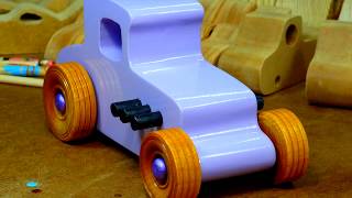 Wooden Toy Car - Hot Rod Freaky Ford - 27 T Coupe - Lavender - Slideshow  #odinstoyfactory