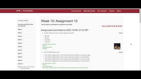 NPTEL : Social Networks | Week 10 Assignment 10 - Solutions with proofs (100% correct)