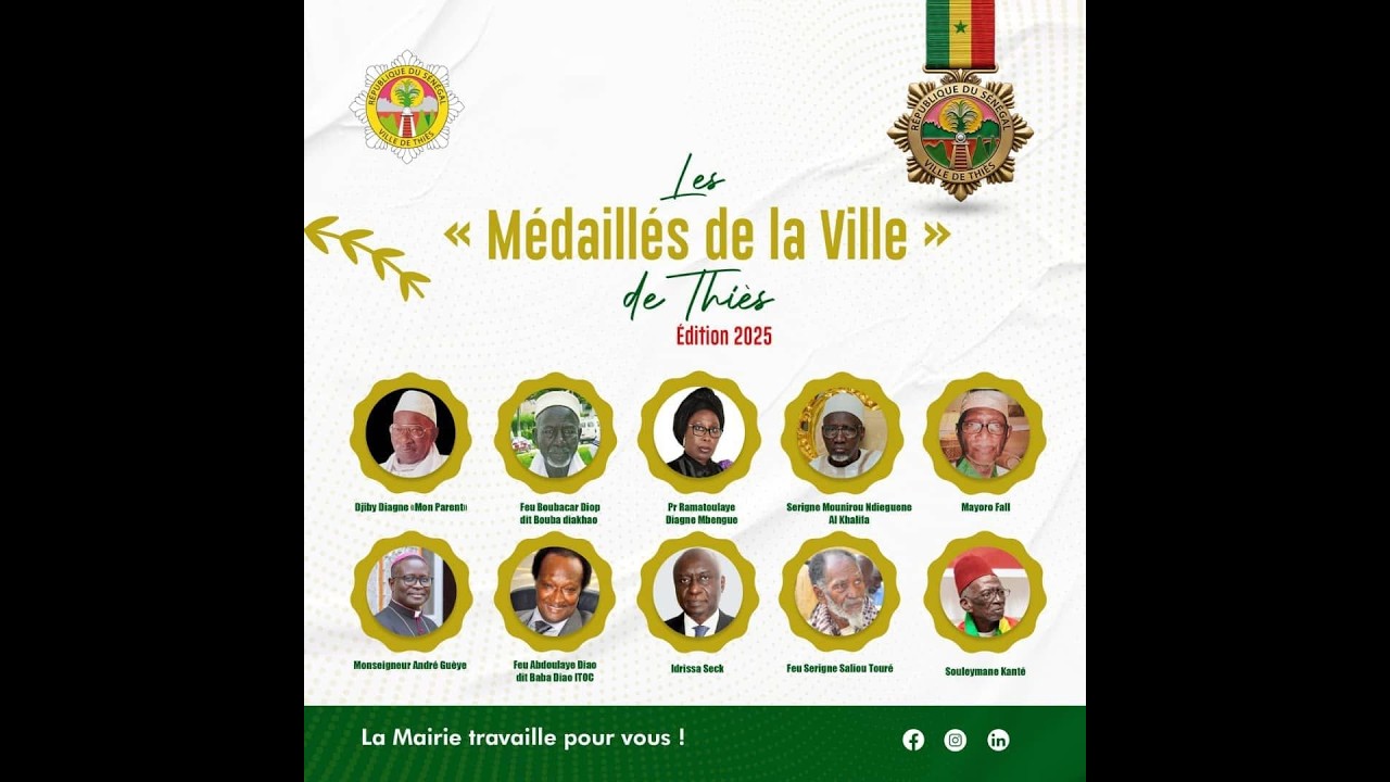 Ceremonie officielle : les médaillés de la ville de thies