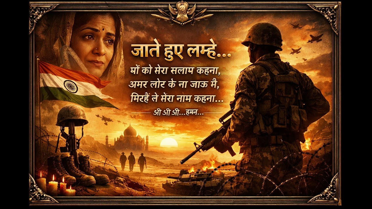 जाते हुए लम्हे… 🇮🇳एक सिपाही, एक माँ, और वतन से किया आख़िरी वादा