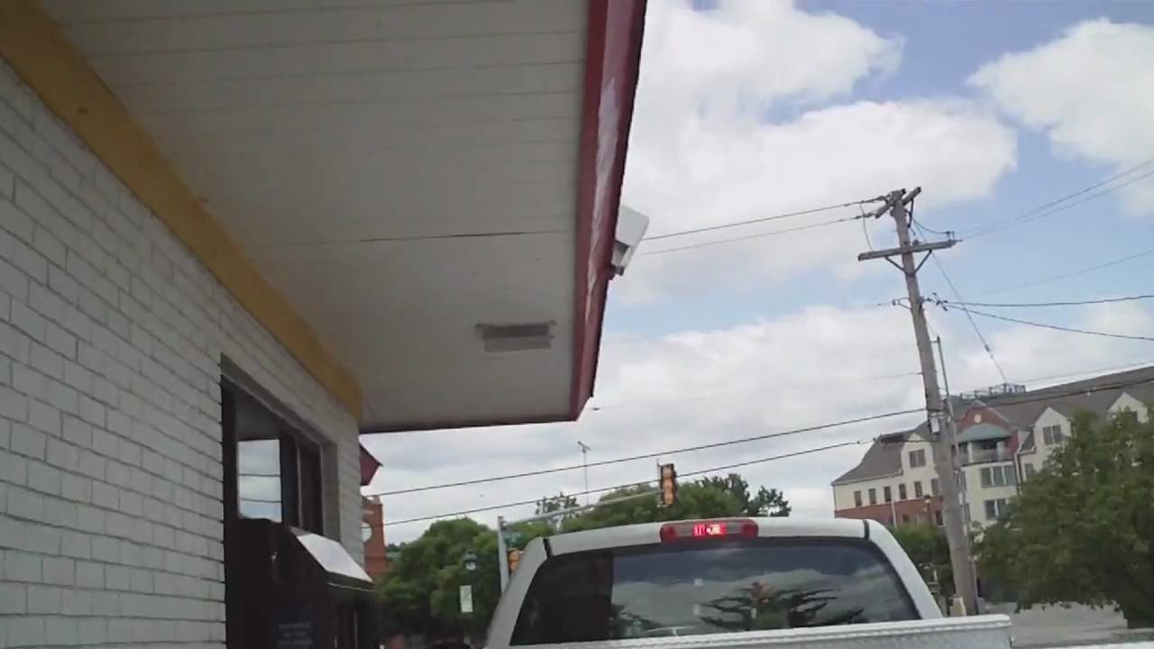 Biker goes to McDonald's Drive-Through