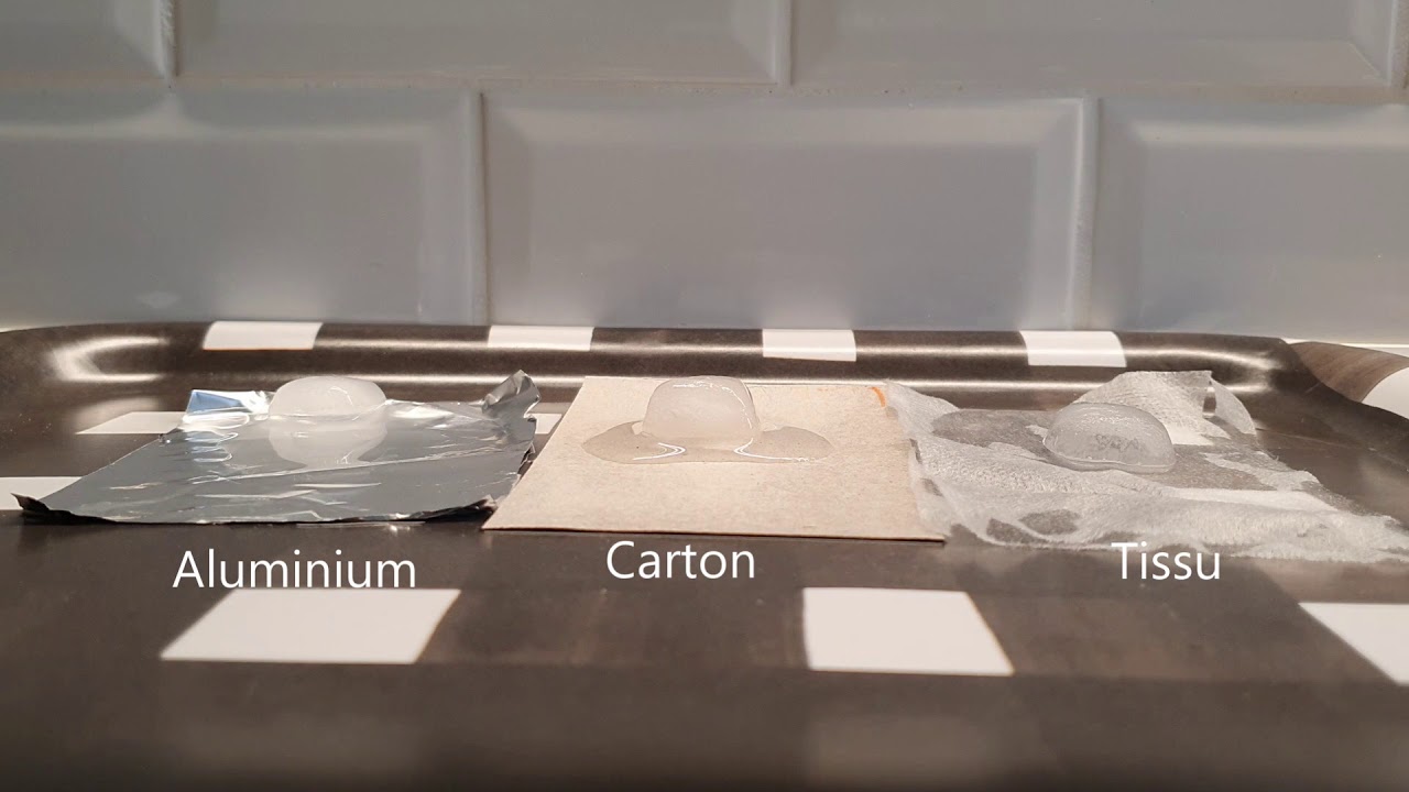 Fonte de glaçons en fonction du support