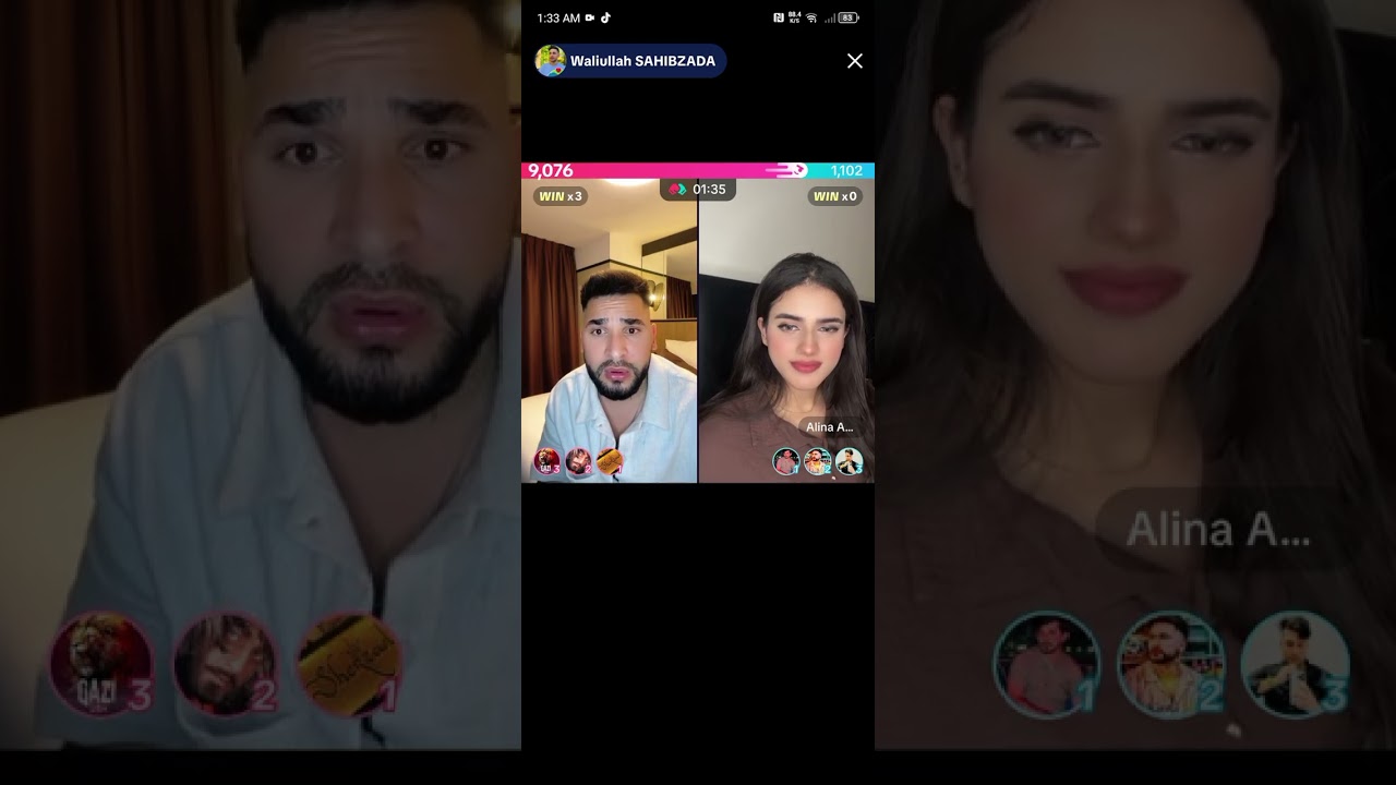 Waliullah sahibzada and Alina amir tik tok Live ma gap shap 🤣😁☑️